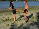 Beach only ballbusting