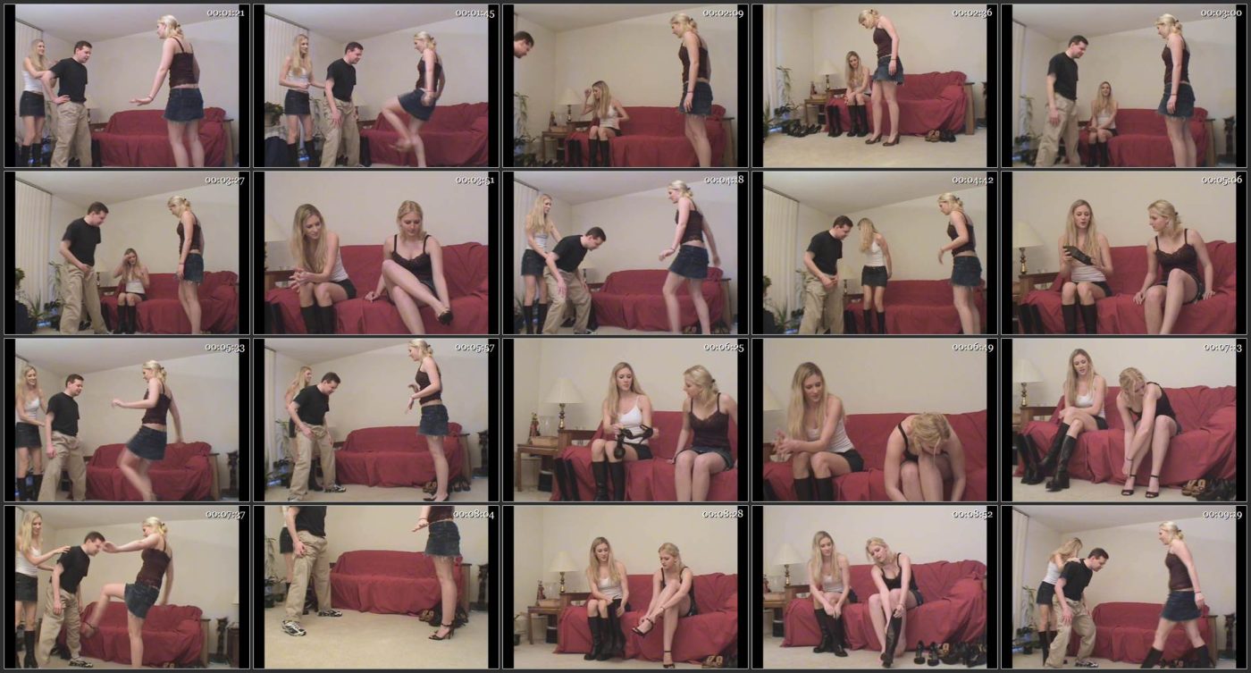 elle tries out some shoes for ballbusting full clip suburbansensations  femdom ballbusting