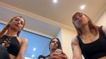 POV Triple Spitting Femdom Close-Up From Mistresses Kira, Sofi and Agma