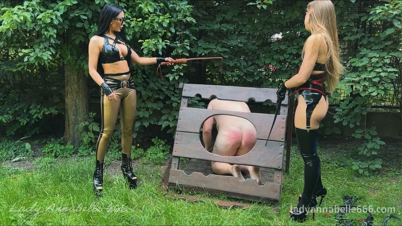 Hard punishment in the garden with EvilWoman